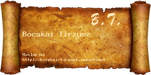 Bocskai Tirzusz névjegykártya